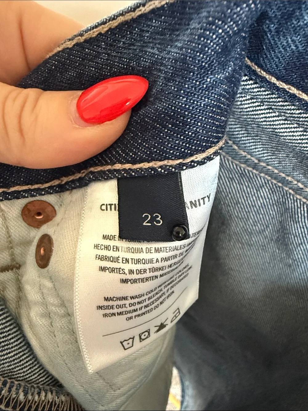 Citizens of Humanity Marlow Relaxed High Rise Denim Shorts Sz 23 Button Fly Long